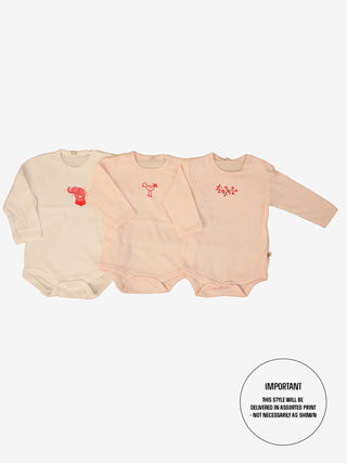 Pippi Body med lång ärm och fronttryck Ligthrose