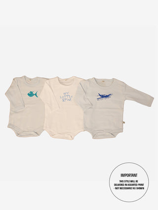 Pippi Body med lång ärm och fronttryck Ljusblå