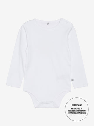 Pippi Body LS med all-over tryck Vit