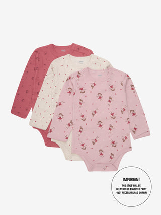 Pippi Långärmade bodystrumpor med tryck Rosa