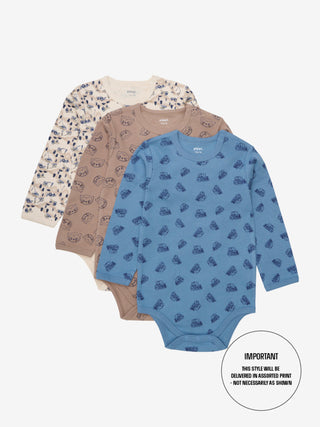 Pippi Långärmad body med all-over tryck Mörk marin