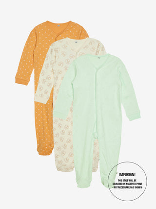 Pippi Nattdräkt med fötter och knappar - AOP Off-white