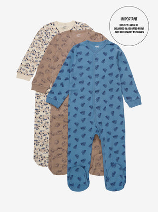 Pippi Nattdräkt med fötter och knappar - AOP Mörk marin