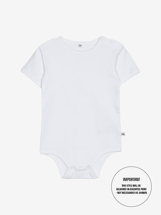 Pippi Kortärmad body med all-over tryck Vit