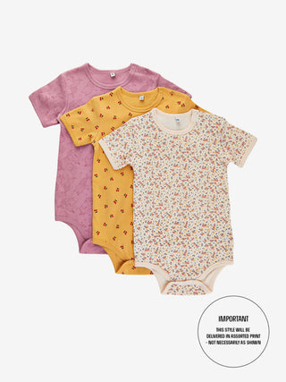 Pippi Kortärmad body med tryck Rosa