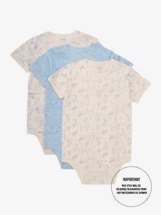 Pippi Kortärmad body med all-over tryck Ljusblå