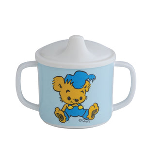 Rätt Start Bamse Pipmugg, Vit/Blå – Spillfri Mugg med Locket