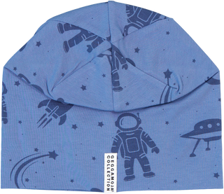 Geggamoja Mössa Bambu fleecefodrad Astronaut Blå