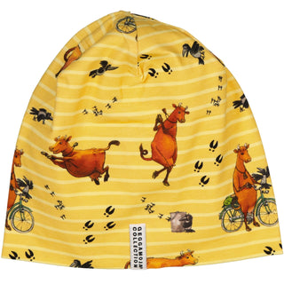 Geggamoja Mössa Mamma Mu och Kråkan Gul/Vit