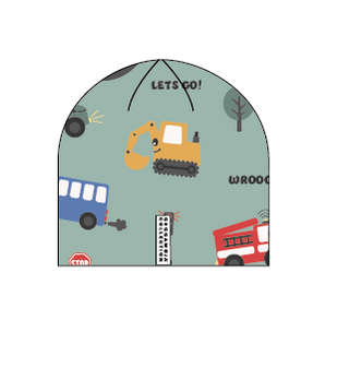 Geggamoja Mössa Bambu fleecefodrad Traktor Grön