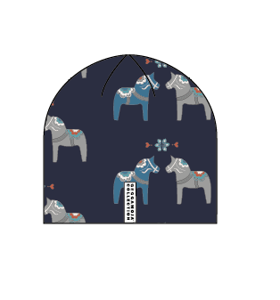 Geggamoja Mössa Bambu fleecefodrad Dalahäst Navy