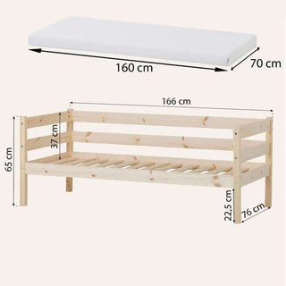 Hoppekids ECO Comfort Juniorsäng 70x160 cm, Natural Wood