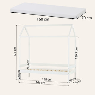 Hoppekids ECO Comfort Hussäng 70x160cm, White