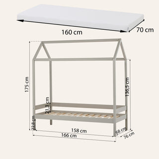 Hoppekids ECO Comfort Hussäng 70x160cm, Dove Grey