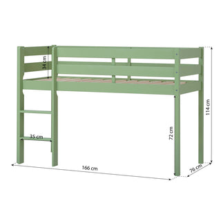 Hoppekids ECO Comfort Halvhöjd Säng 70x160 cm, Pale Green