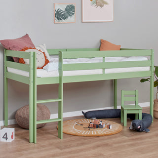 Hoppekids ECO Comfort Halvhöjd Säng 90x200 cm, Pale Green