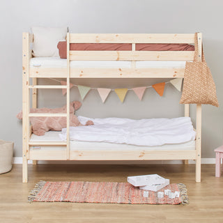 Hoppekids ECO Comfort Våningssäng Med 2x Skummadrass 70x160, Natural Wood