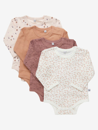 Pippi Body LS AO-mönstrad (4-pack) Burlwood