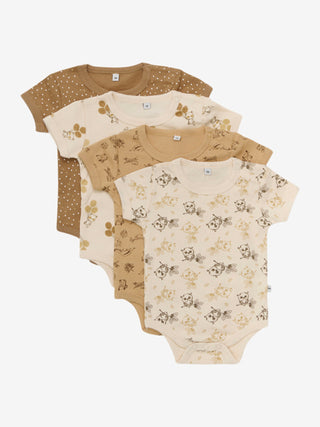 Pippi Kortärmad body med tryck (4-pack) Whitecap Grå