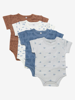 Pippi Kortärmade bodystrumpor (4-pack) Blå Mirage