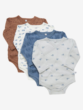 Pippi Omlottbody med All-over-tryck (4-pack) Blå Mirage