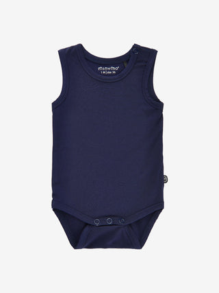 Minymo Ärmlös body Mörk marin