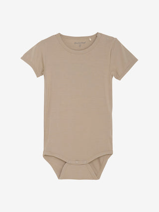 Minymo Kortärmad kroppsstrumpa Taupe helt enkelt