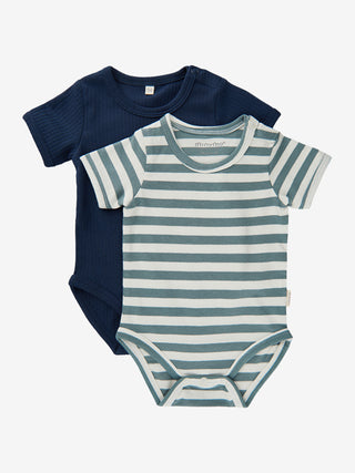 Minymo Kortärmad body (2-pack) Goblin Blue