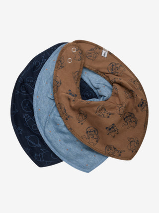 Pippi Bandanahaklapp Pojke - AOP (3-pack) Ashley blå