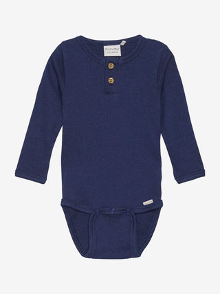 Minymo Body LS Rib Mörk marin