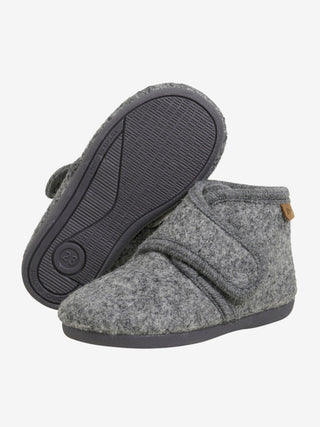 Enfant Tofflor Ull Kardborre Mörkgråmelerad