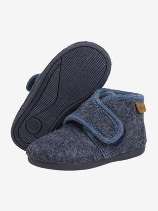 Enfant Tofflor Ull Kardborre Marin Melange