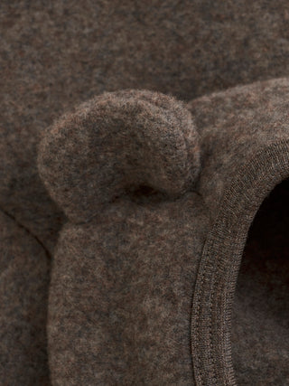 Huttelihut Jacka med öron i ullfleece Brun Melange