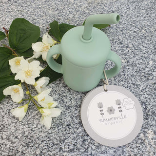 Summerville Mugg med Sugrör Silikon Cameo Green