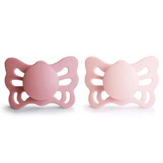 Frigg Butterfly Anatomisk Silikon 2-Pack Cedar/Baby Pink 0-8 Mån