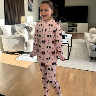 Geggamoja Leggings Bambu Cool Cats Rosa