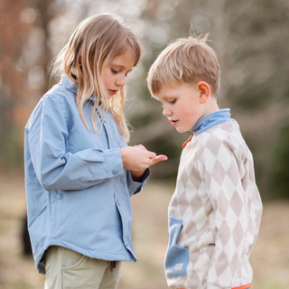 Geggamoja Vindjacka skjortmodell Dusty Blue