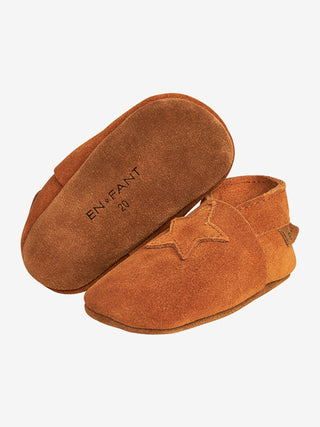 Enfant Elastisk Toffel Mocka Läder Brun