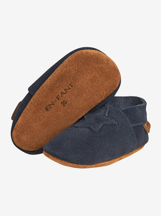 Enfant Elastisk Toffel Mocka Blå natt