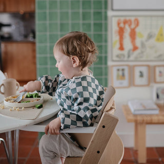 Mushie Långärmad Haklapp, Olive Check