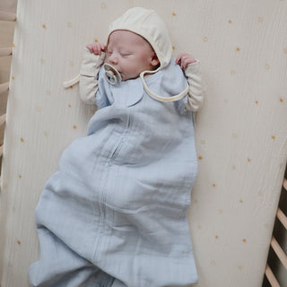 Mushie Muslin Sovpåse Baby Blue