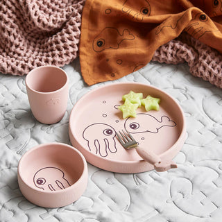 Done By Deer Silikon Dinner Set Sea friends Powder