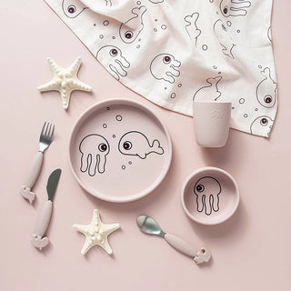 Done By Deer Silikon Dinner Set Sea friends Powder