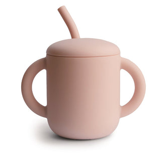 Mushie Silikon Training Cup Mugg + Sugrör Blush