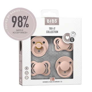 BIBS Try-it Collection Napp 4-pack Latex/Silikon One Size, Blush