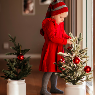 Geggamoja Klänning med volang Röd