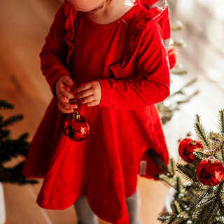 Geggamoja Klänning med volang Röd