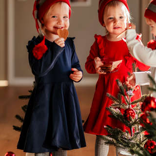 Geggamoja Klänning med volang Marinblå