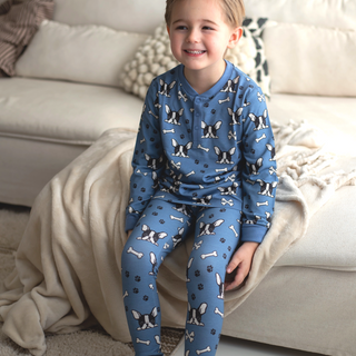 Geggamoja Leggings Bambu Bulldog Blå