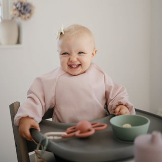 Mushie Långärmad Haklapp, Olive Check